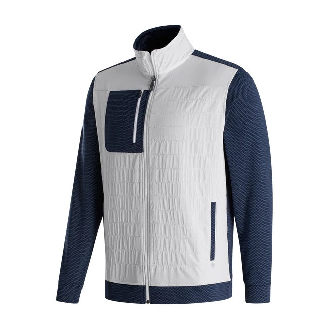 Veste FootJoy Homme Blanche/rouge - Collection Titleist, Poches Zippées, Taille L