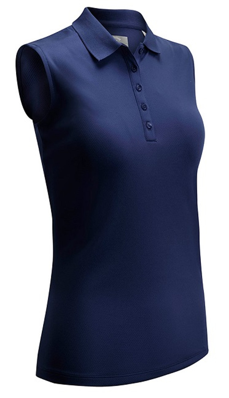 Ladies Callaway Golf Essential Sleeveless Solid Knit Polo