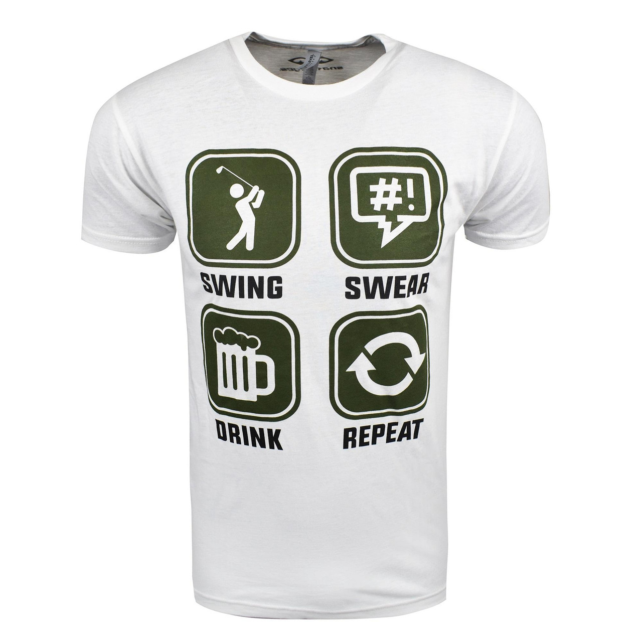 Snake Eyes Golf Swing/Swear/Drink/Repeat T-Shirt | RockBottomGolf.com