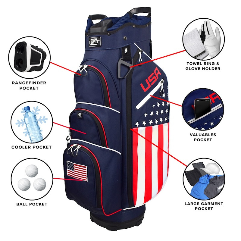 Hot-Z Golf USA Flag Cart Bag | RockBottomGolf.com
