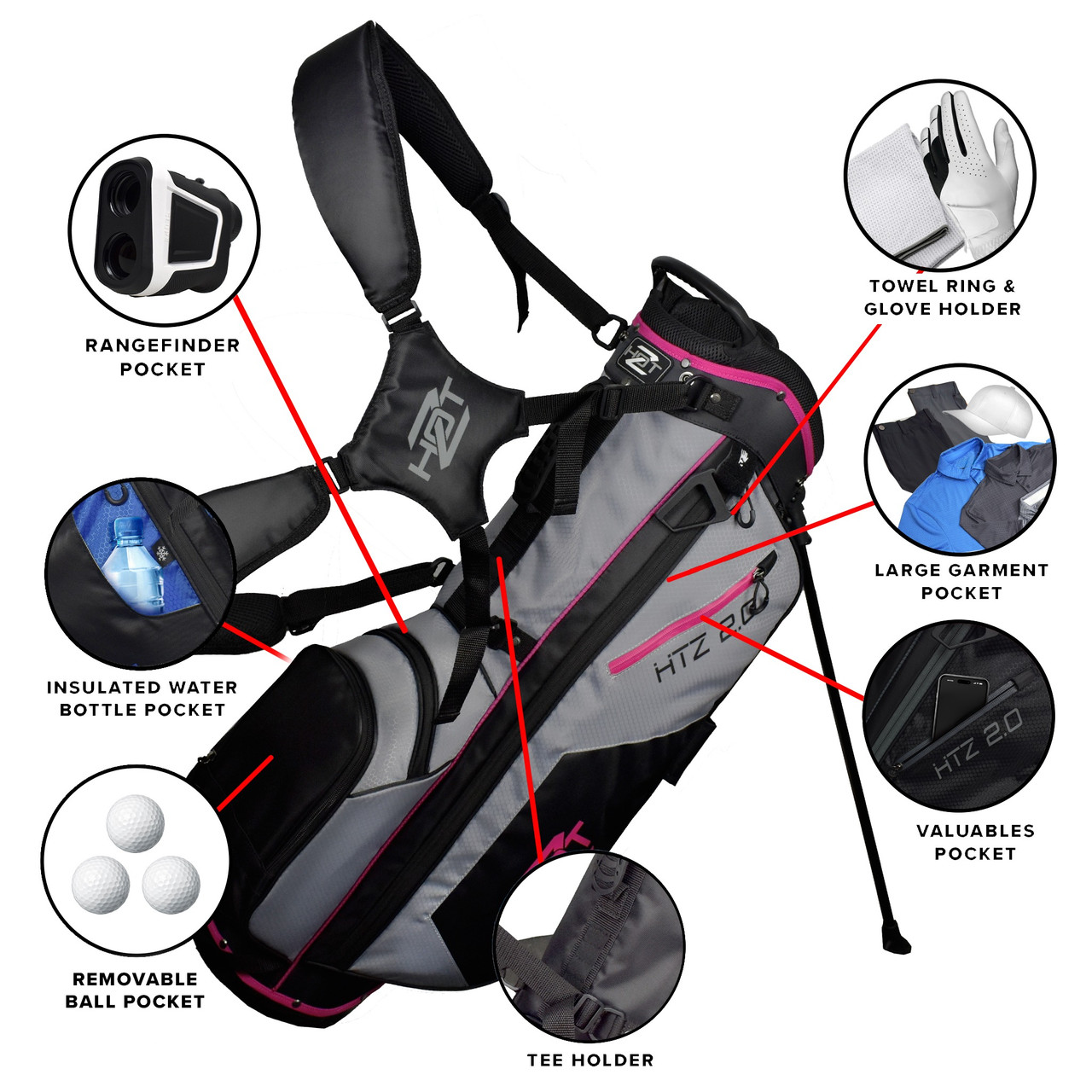 Ladies Hot-Z Golf 2.0 Stand Bag | RockBottomGolf.com