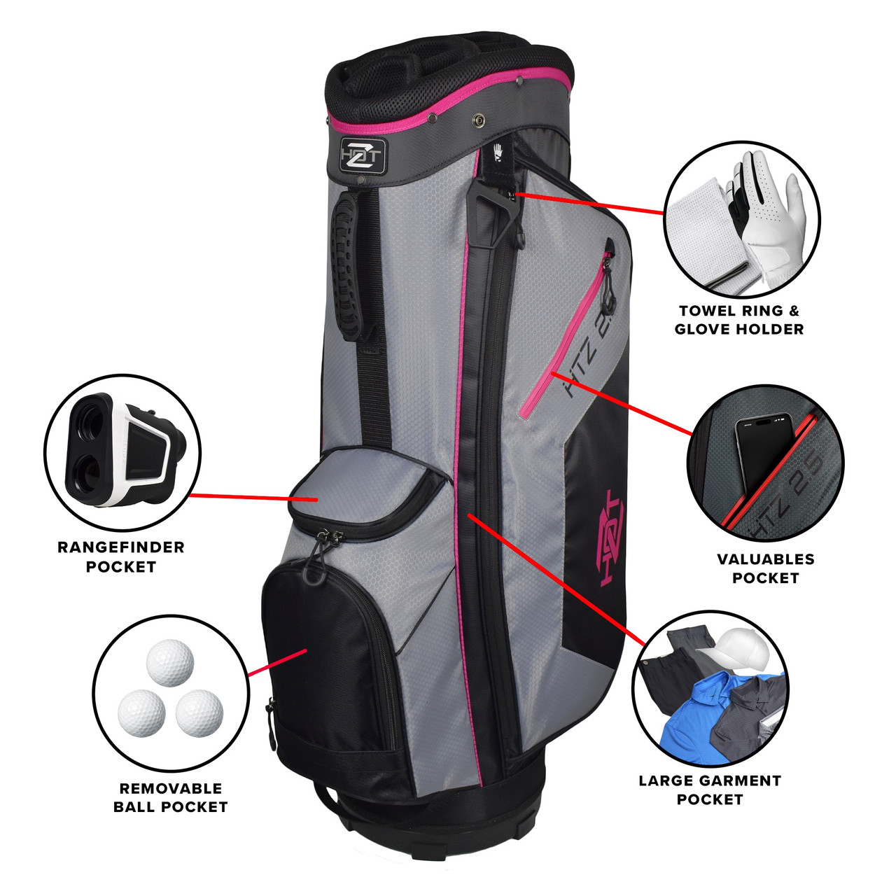 Ladies Hot-Z Golf Prior Generation 2.5 Cart Bag | RockBottomGolf.com