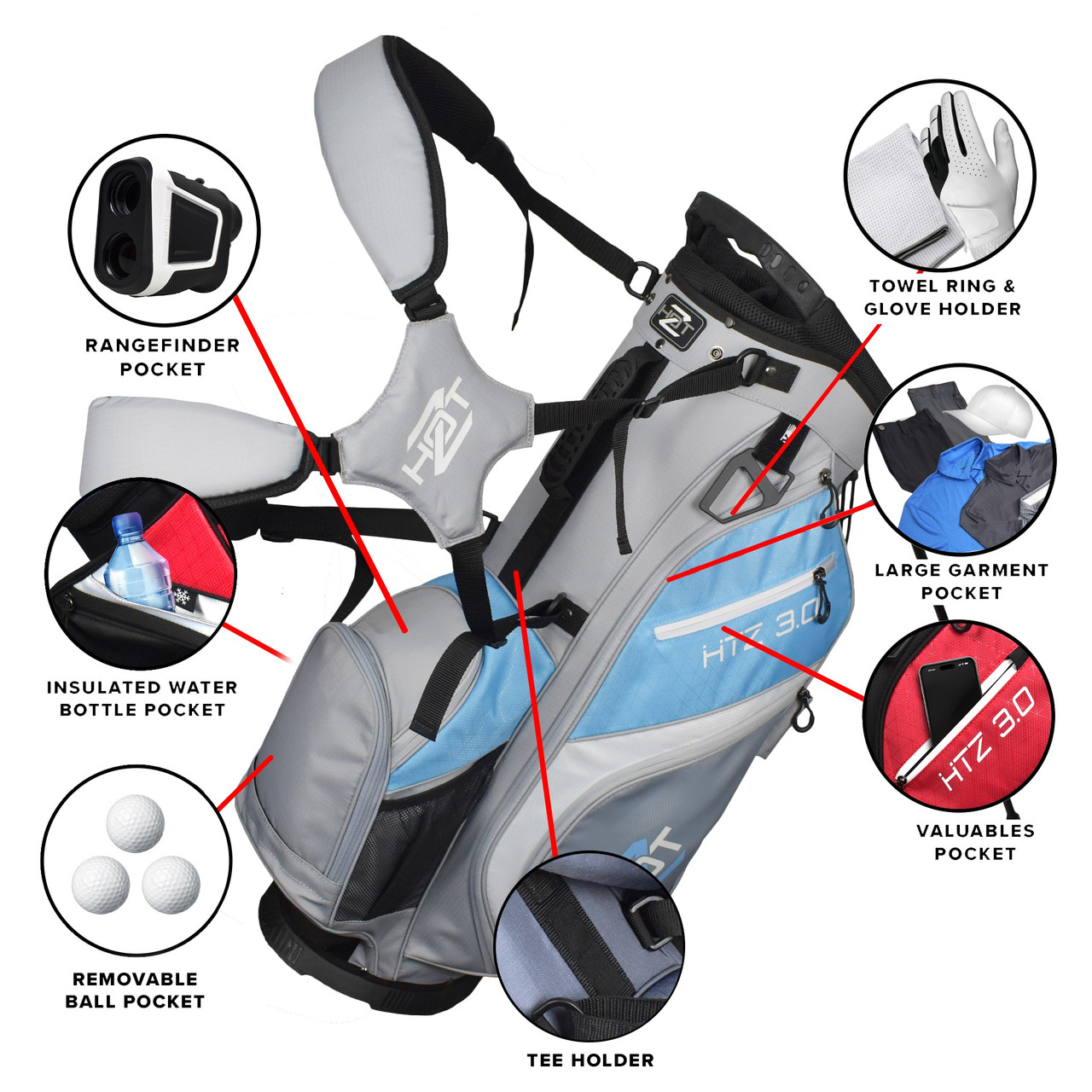 Ladies Hot-Z Golf 3.0 Stand Bag | RockBottomGolf.com