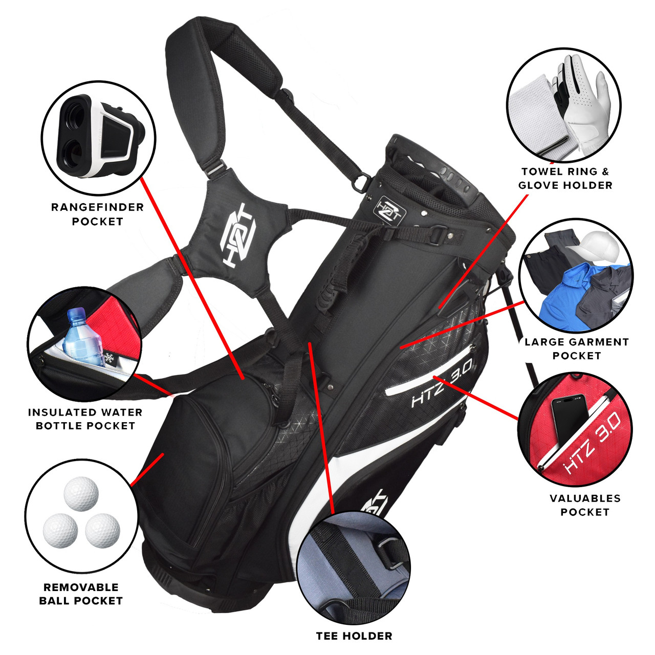 Hot-Z Golf Prior Generation 3.0 Stand Bag | RockBottomGolf.com