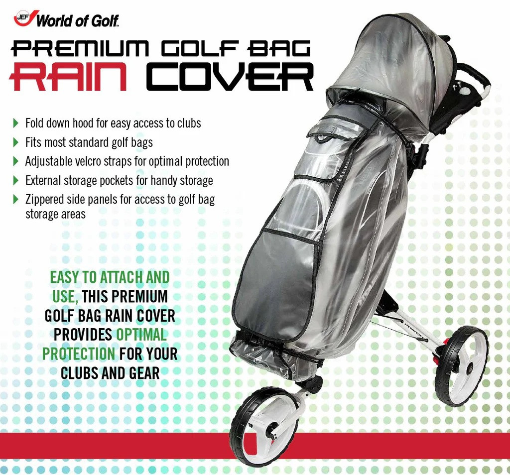 golf bag rain cover accessories BOYEA & SKULLEAP Cover/Hood Nylon Waterproof dust Cover Fits Most Golf cart Bags Easy to use Collapsible and removabl Golf Accessory Gifts (1680D Nylon, Large) Pass these straps through the bags kickstand to firmly anchor it in place Waterproof Golf Bag Rain Cover