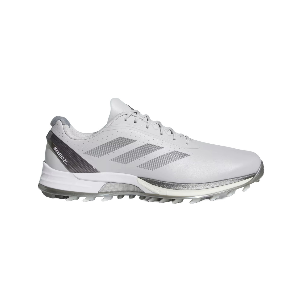 adidas Adizero ZG Spikeless Golf Shoes - Men's - Light Grey / Iron Metallic / Silver - 10