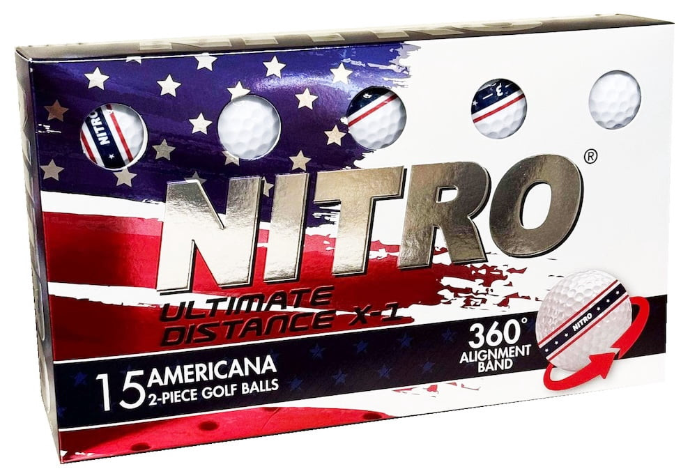 Nitro Ultimate Distance X1 Americana 360 Golf Balls [15-Ball
