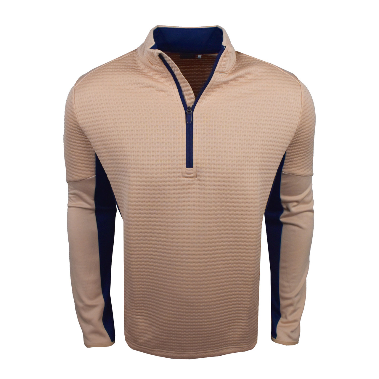 Callaway アイボリー ジャケット Callaway Men's White Long Sleeve Water Repellent Quarter Zip Mock with