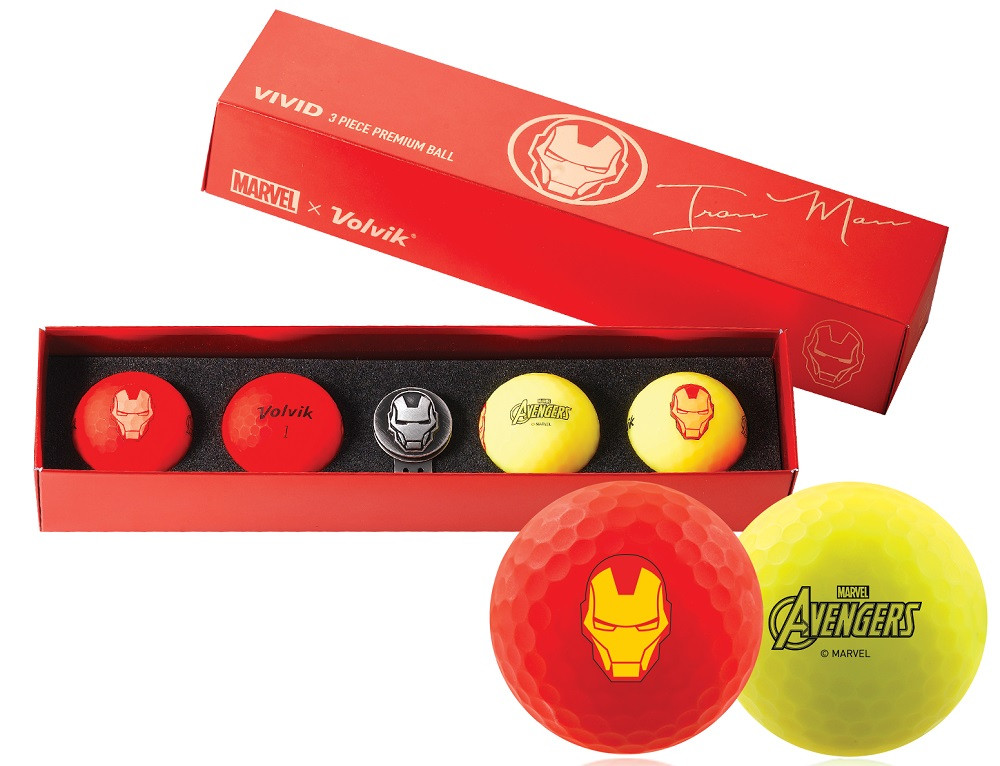 Volvik Marvel Edition Golf Balls with Hat Clip Ball Marker