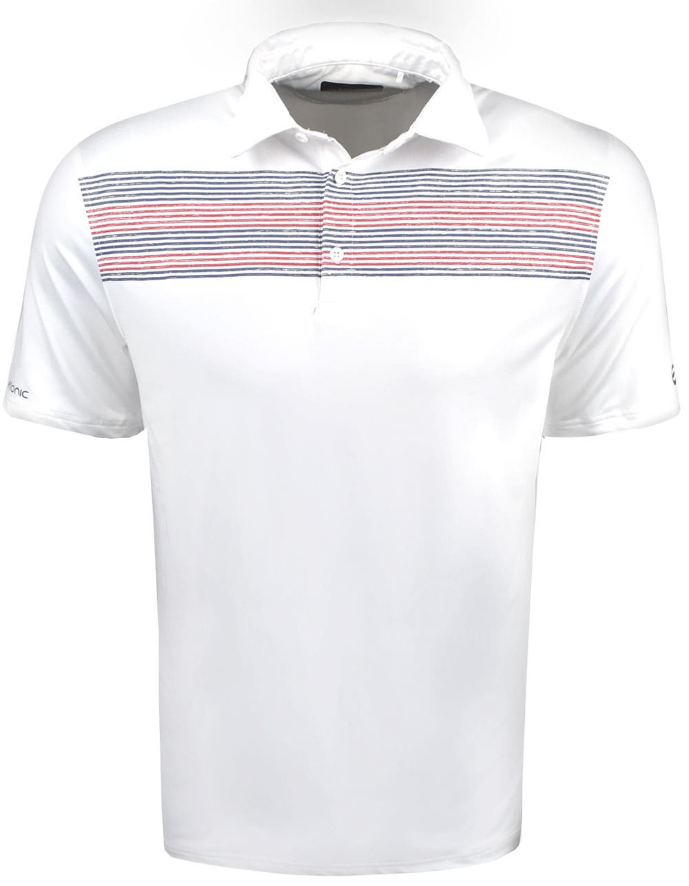 Etonic Golf Chest Stripe Print USA Polo Shirt | RockBottomGolf.com