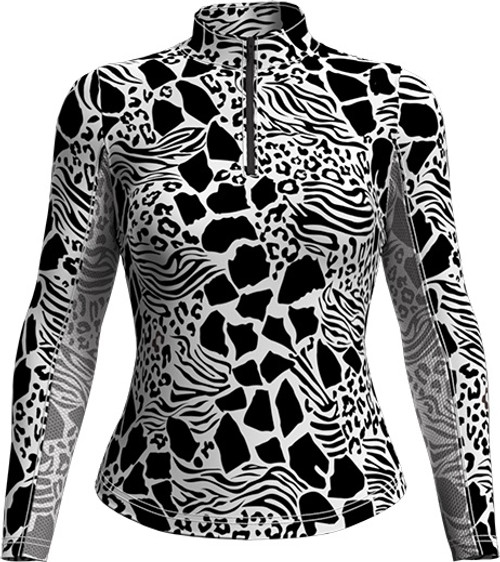 IBKUL Golf Ladies Bianca Long Sleeve Zip Mock - Image 1