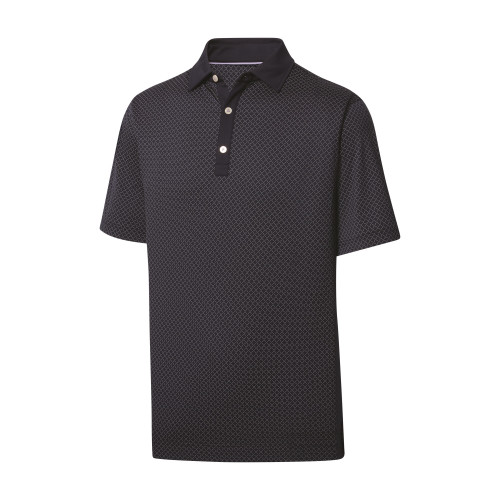 FootJoy Golf Diamond Dot Print Lisle Self Collar Polo - Image 1