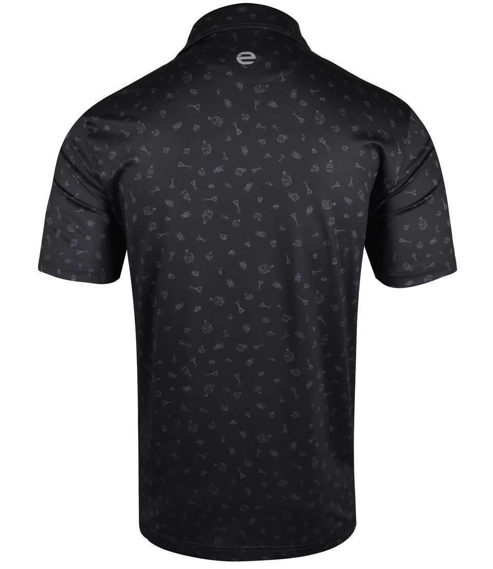 Cocktail Windowpane Print Golf Polo