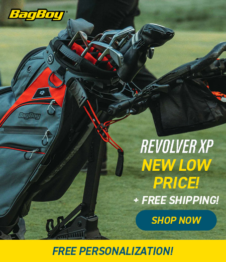 INSTANT SAVINGS on BagBoy Revolver Cart Bags at Rock Bottom Golf brand page - mobile image