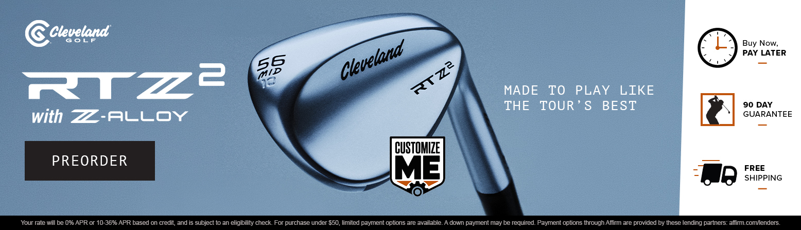 Cleveland Golf Clubs at Rock Bottom Golf brand page - desktop image