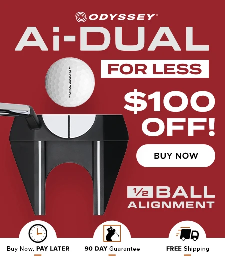 INSTANT SAVINGS on Odyssey Golf Putters and More at Rock Bottom Golf brand page - mobile image