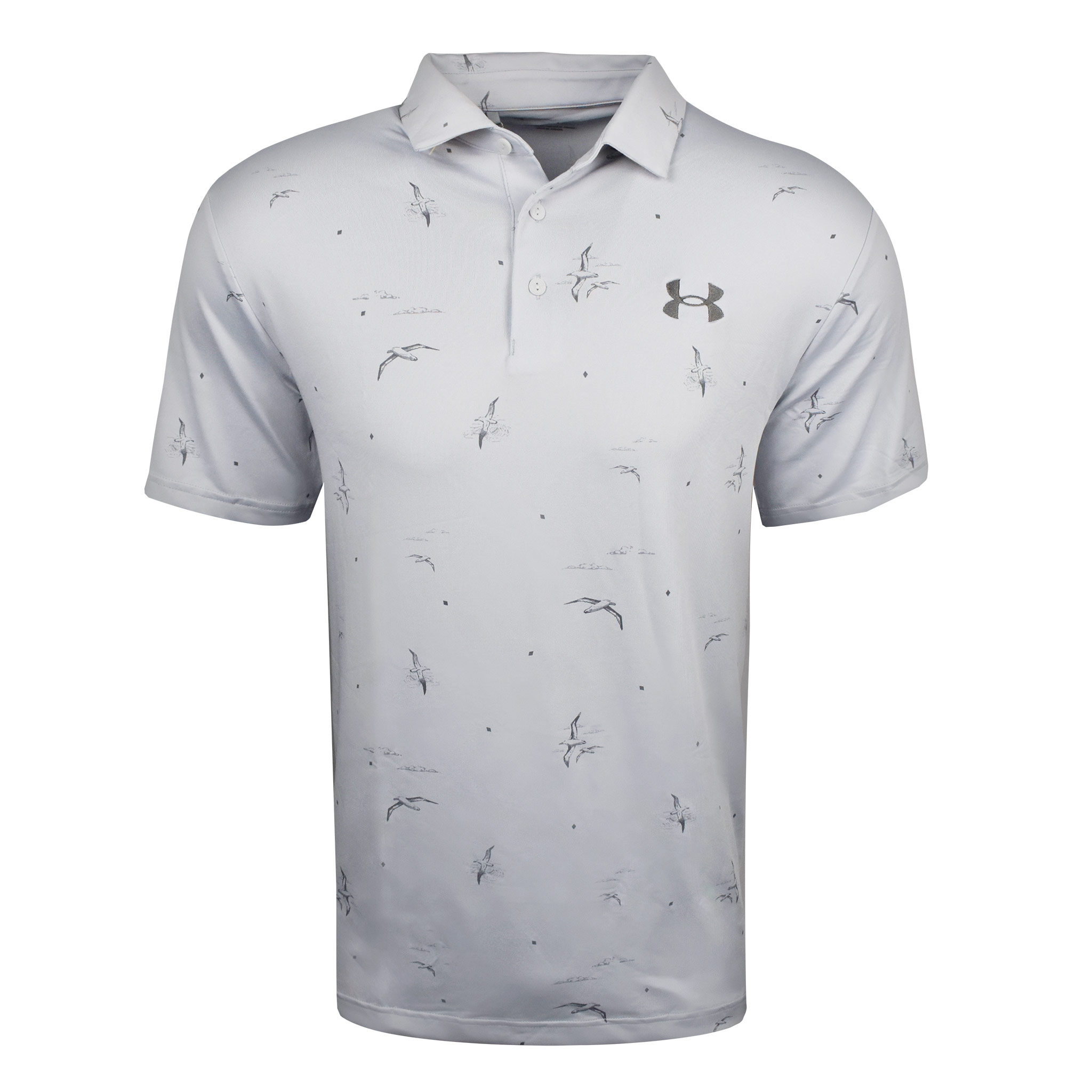 Under Armour Golf Playoff 3.0 Albatross Print Polo Halo Grey Extra Large