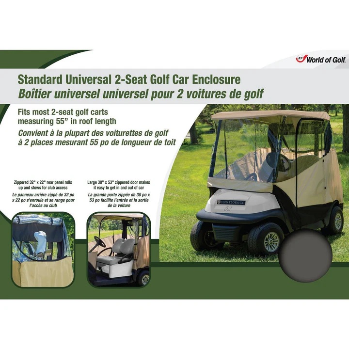 Standard Universal 2-Seat Golf Car Enclosure