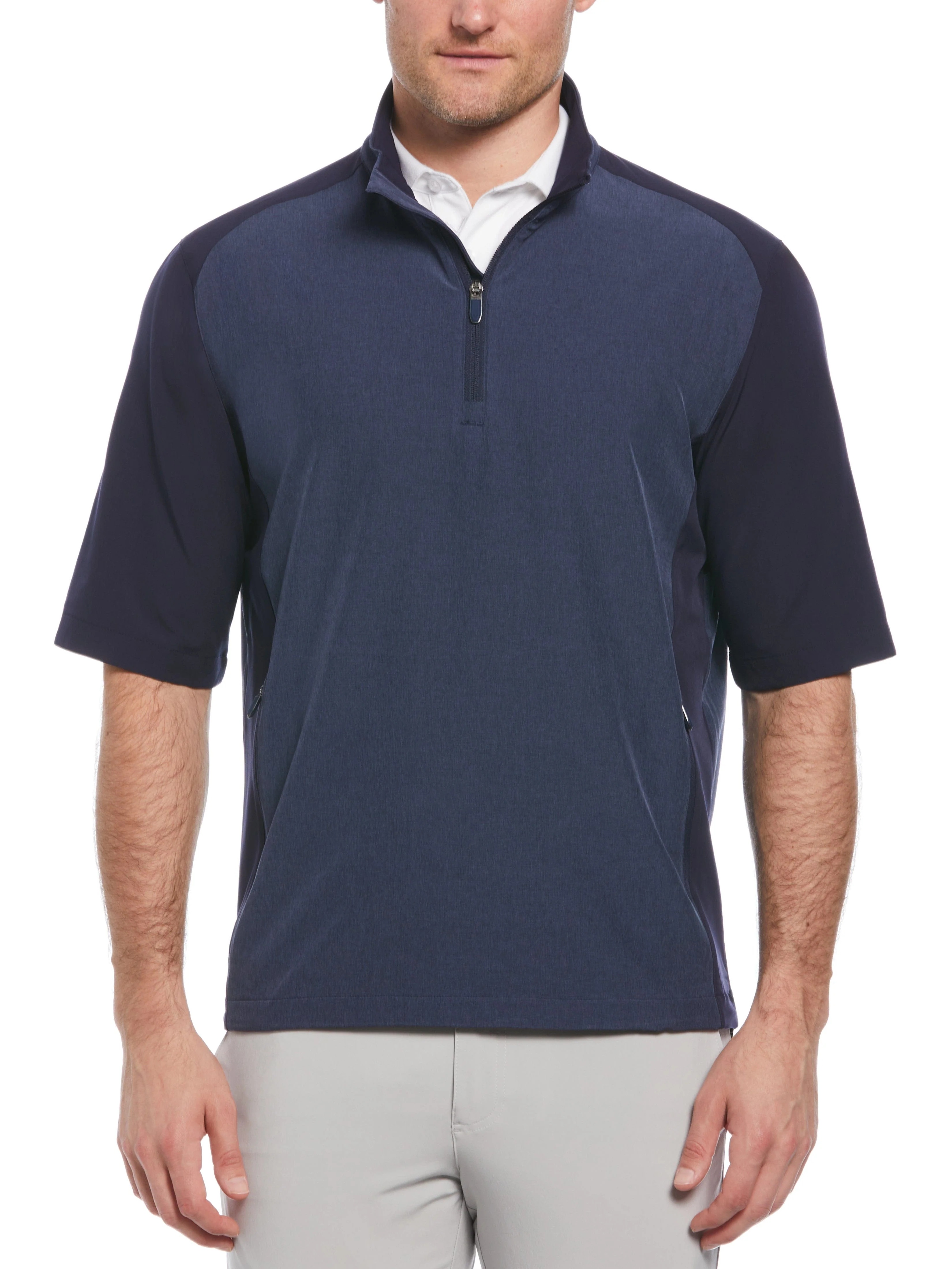 Callaway Golf Heather Blocked 1/2 Zip Short Sleeve Pullover