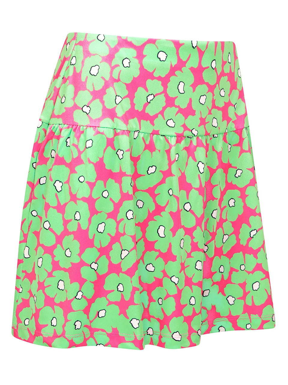 Ladies 17” Floral Skort With Shirring