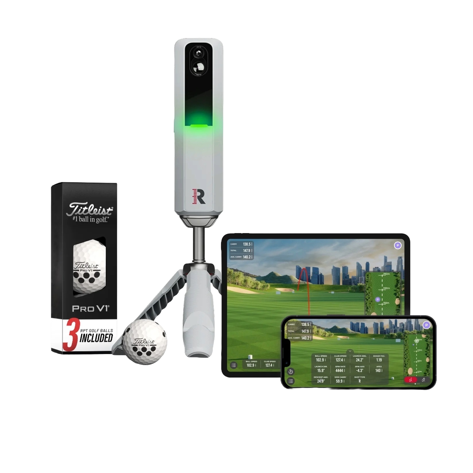 MLM2PRO Launch Monitor with Titleist Pro V1 RPT Sleeve