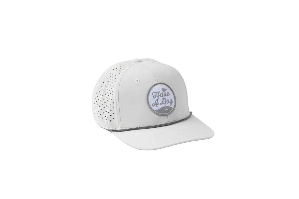 Have A Day Perforated Patch Rope Hat
