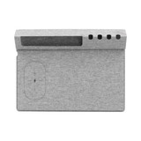 A grey eco-friendly mouse pad with a textured surface, featuring a wireless charging area and multiple buttons.