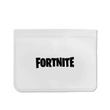 A white reusable food storage bag featuring a black logo. It has a zip closure and rounded corners.