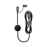A 60W fast charging data cable in black with interchangeable connectors and a storage loop. Features a logo.