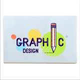 A colouring set featuring a design with vibrant colours and a pencil illustration. It has a logo.