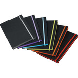 A set of Colour Pop JournalBooks featuring black covers with colourful elastic bands in various shades including purple, green, and orange.