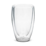 A double wall glass with a capacity of 410ml, featuring a sleek and contemporary design.