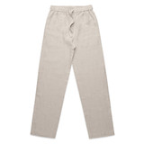 Linen pants in a light beige colour with an elastic waistband and drawstring. The pants have a relaxed fit.