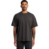 A grey oversized t-shirt with a relaxed fit, featuring short sleeves and a round neckline.
