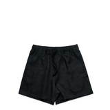 Linen shorts in black with an elastic waistband and drawstring, featuring a simple design and no embellishments.