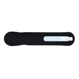 A Falcon Pen, designed with a sleek plastic body and a smooth writing tip, showcased on a black surface.