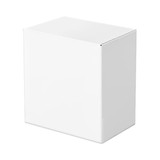 A plain white box with a square shape, suitable for packaging various products. The box has no visible branding.