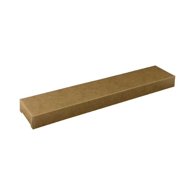 A long, rectangular, brown cardboard box with a sliding tray design. No branding visible.