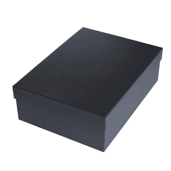 A black gift box with a lid, designed to hold the H2O Sherpa Drink Bottle and Tumbler set.