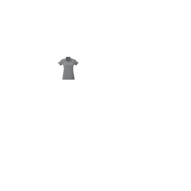 Women's Somoto Eco Short Sleeve Polo in grey, featuring a collar and a branded logo.