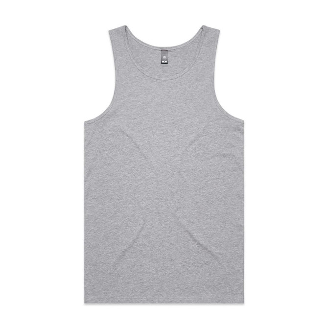 A grey singlet with a simple design and a logo at the neckline.