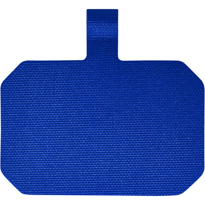 A blue, textured phone lanyard with a looped end for attachment. It has a rectangular shape.