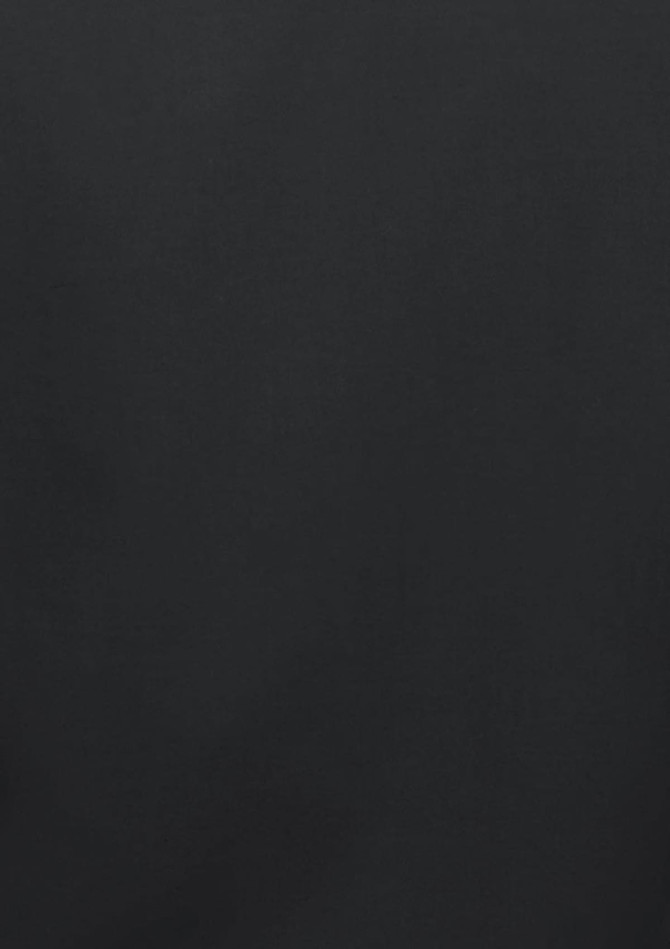 A plain black women's 3/4 sleeve shirt with a logo. The fabric appears smooth and lightweight.