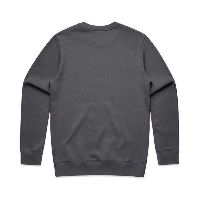 A grey hoodie featuring a simple design and a logo on the back.