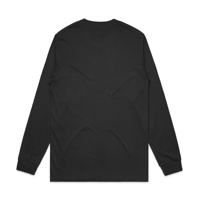 A black long-sleeve T-shirt with a simple design and no visible branding or text on the back.