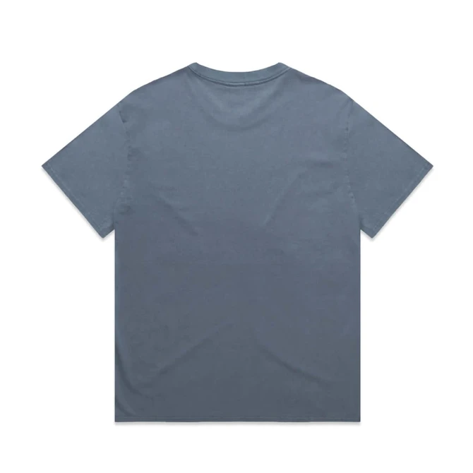 A grey heavy faded tee with a relaxed fit, featuring a simple design and no visible branding on the back.