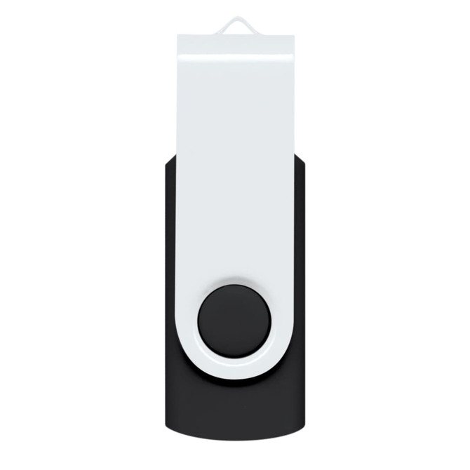 A Helix 16GB Flash Drive featuring a sleek design with a rotating cap for easy access and a button for functionality.