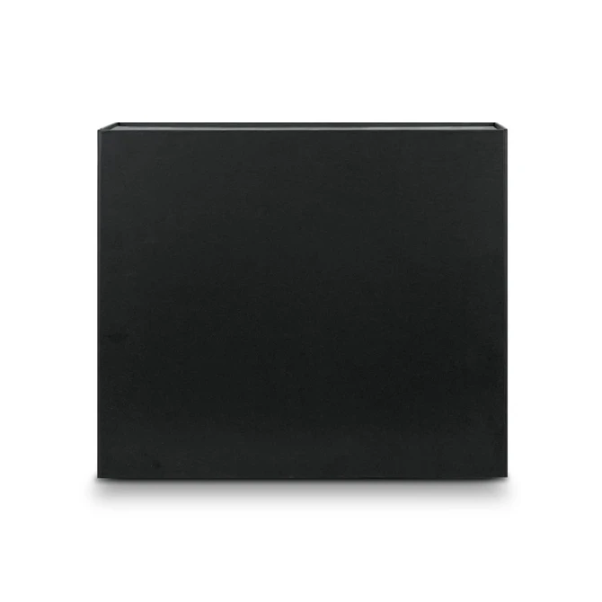 A large black magnetic lid gift box with a sleek, minimalist design and a branding logo.