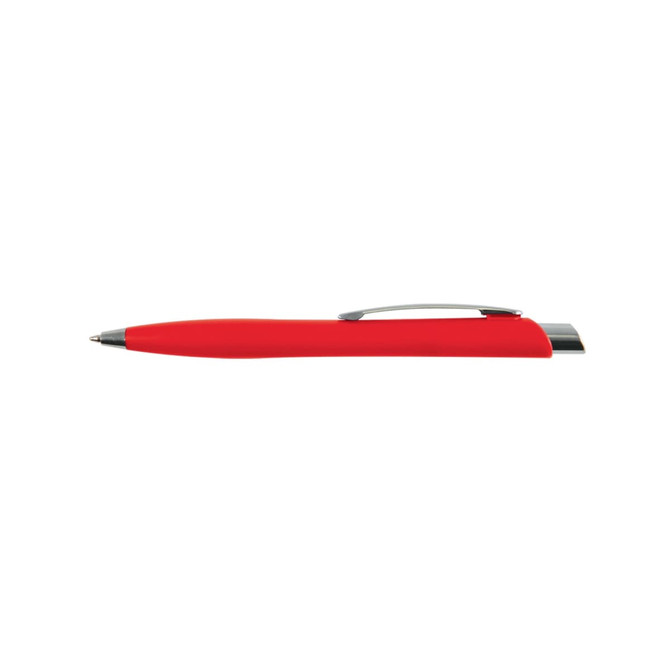 A red Stingray pen with a smooth plastic body and a silver clip. Features a simple, sleek design.