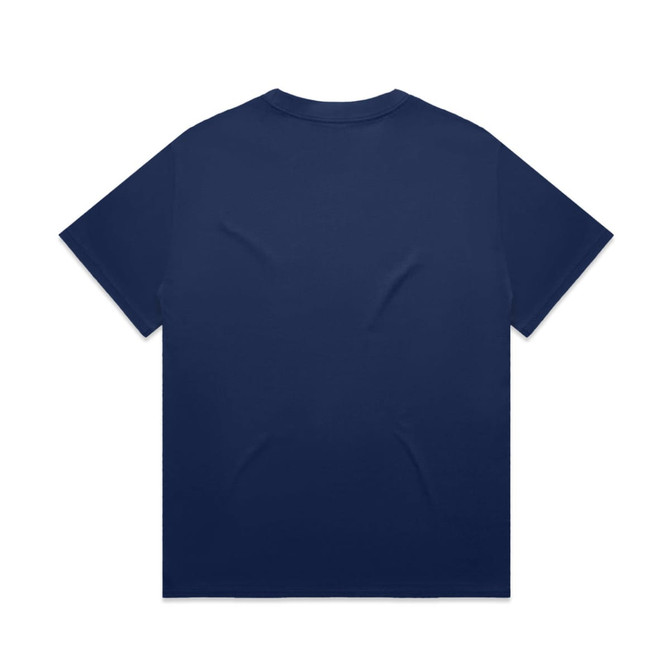 A navy blue Heavy Tee featuring a simple, plain design with a crew neck and short sleeves.
